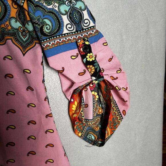 Melissa Paige Tunic Top Blouse Women’s Size M Colorful Floral Long Sleeve BOHO‎ - Picture 6 of 6